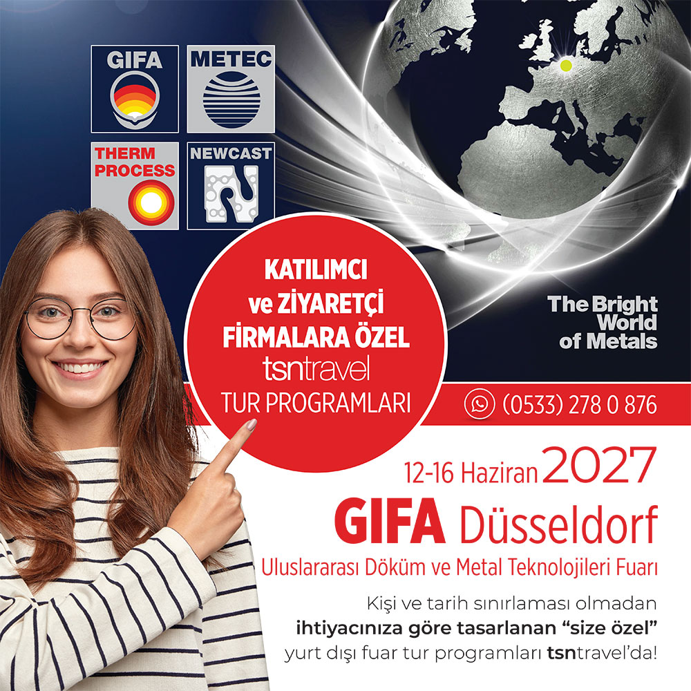 GIFA Düsseldorf 2027 Uluslararası Döküm ve Metal Teknolojileri Fuarı | 12-16 Haziran 2027